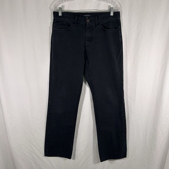 Banana Republic Pants Men's 32x32 Black Straight Fit Mid Rise Cotton Blend - Picture 1 of 10